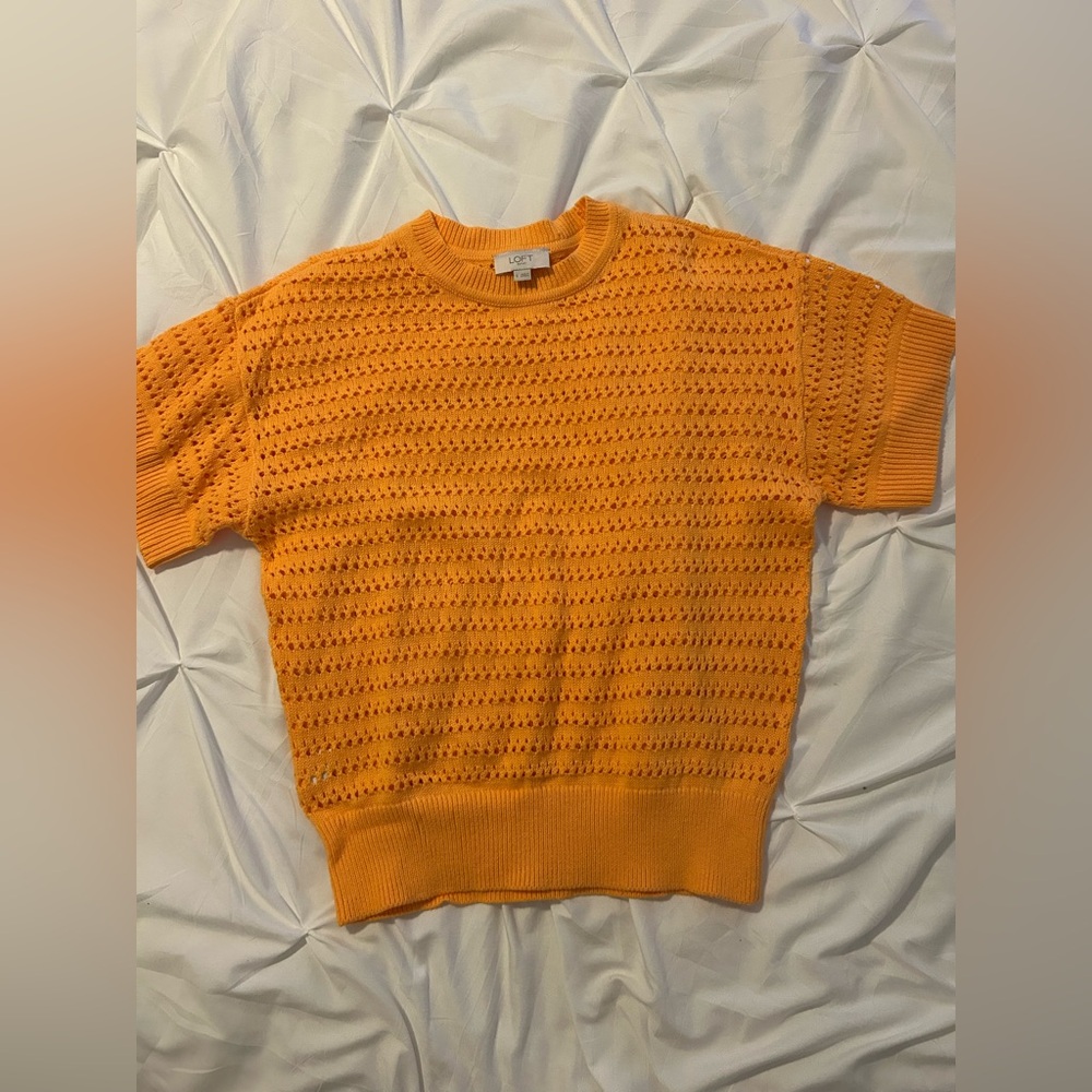 LOFT Orange Crew Neck Sweater